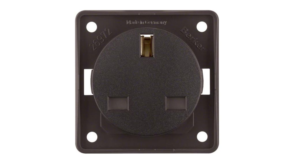 Berker 962622501 Brown 1 Gang Plug Socket, 13A Indoor & Outdoor, UK