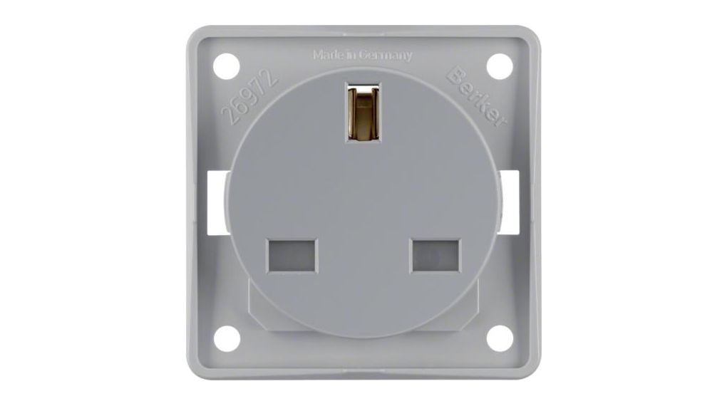 Berker 926 Grey Plug Socket, 13A, BS1363
