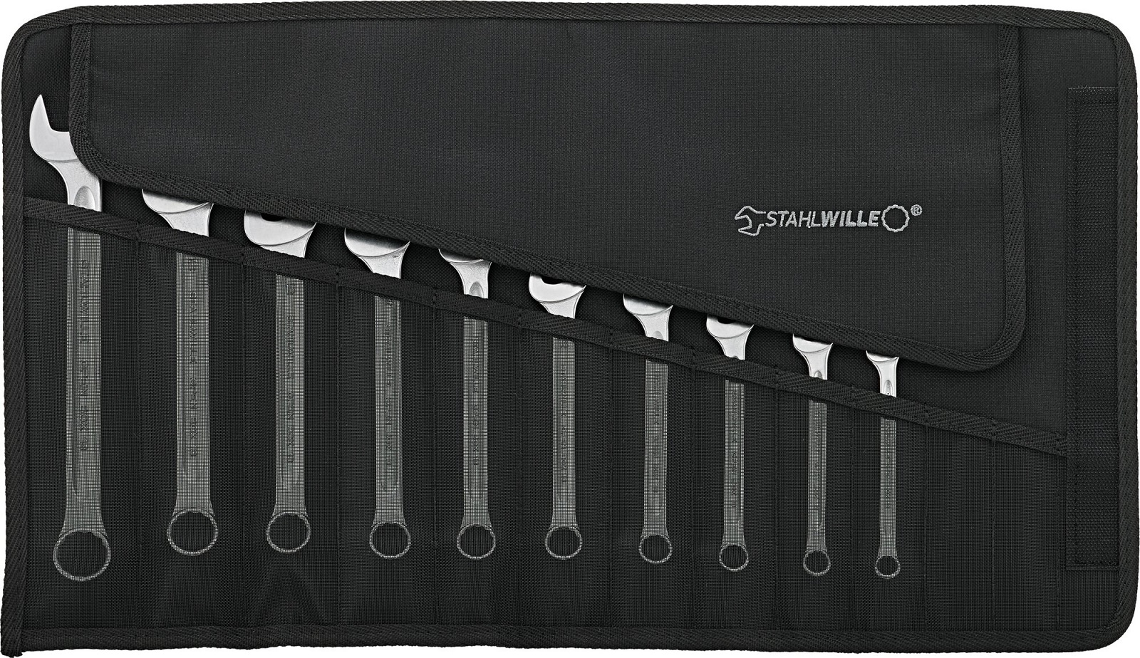 96400808 STAHLWILLE 10-Piece Spanner Set, 8 To 19 mm, Alloy Steel