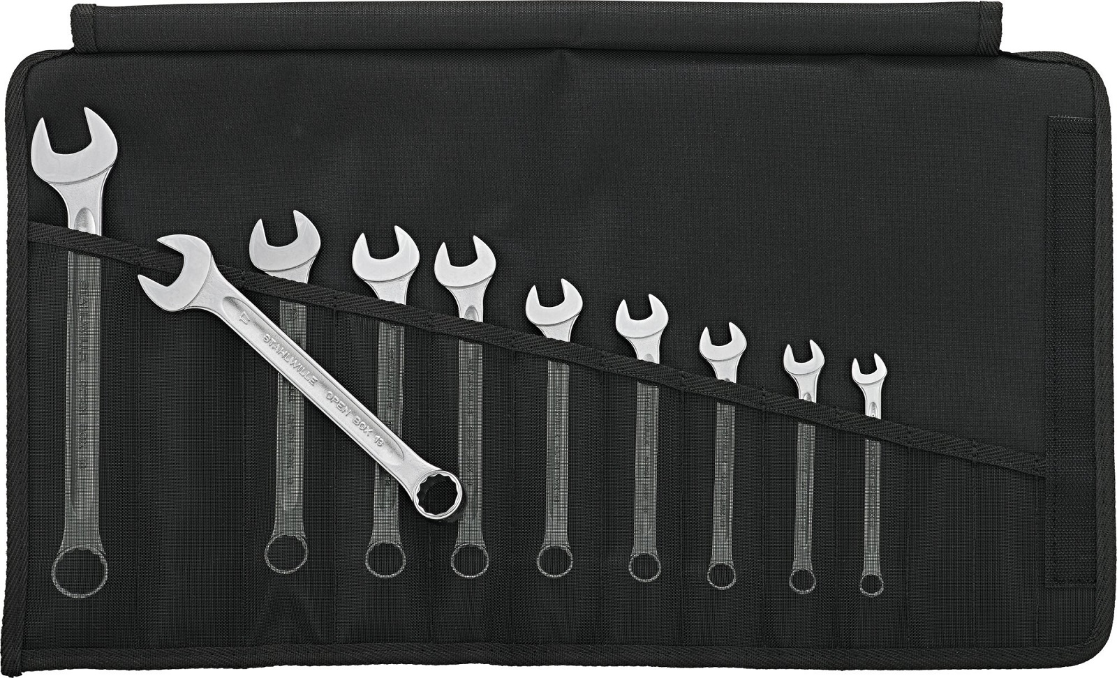 96400808 STAHLWILLE 10-Piece Spanner Set, 8 To 19 mm, Alloy Steel