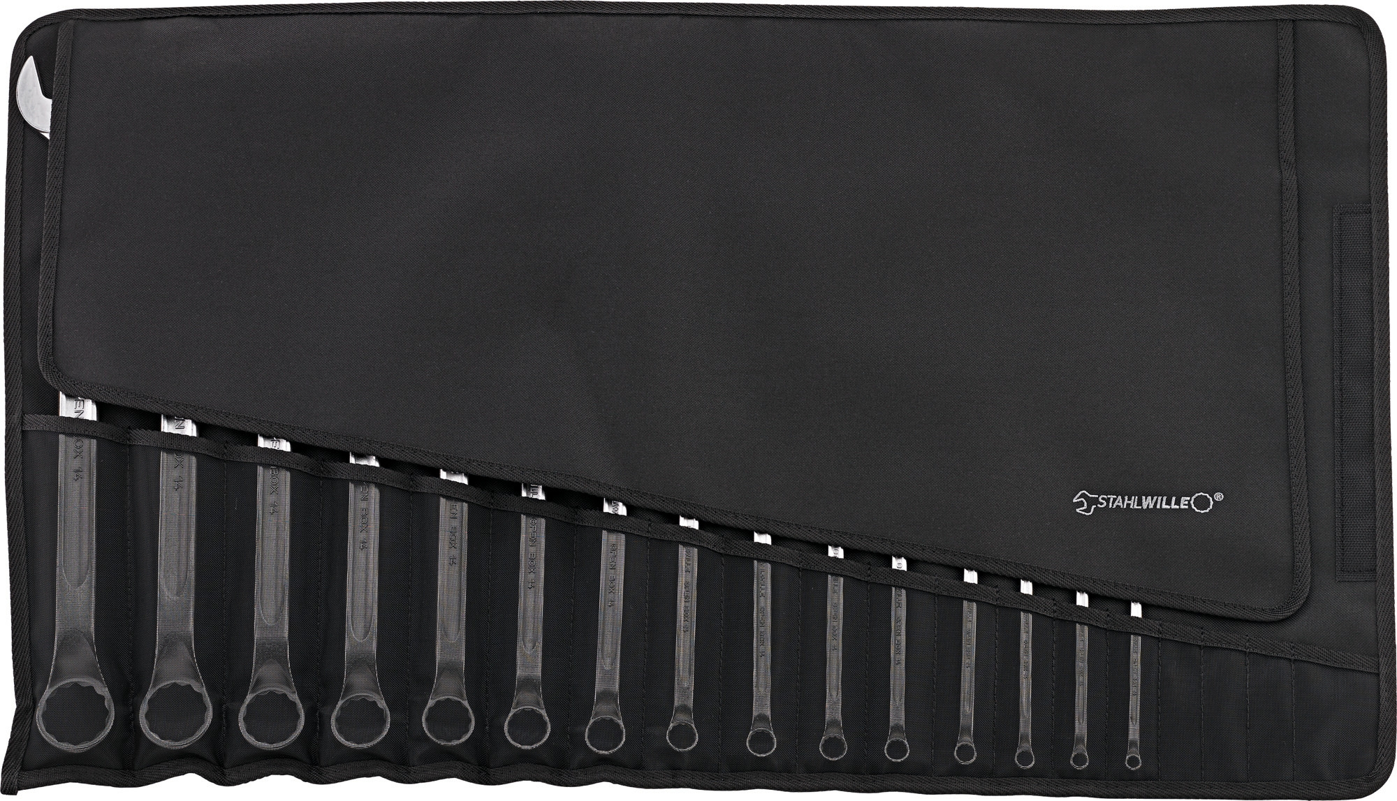 96401004 STAHLWILLE 15-Piece Combination Wrench Set, 9 mm, Chrome Alloy Steel