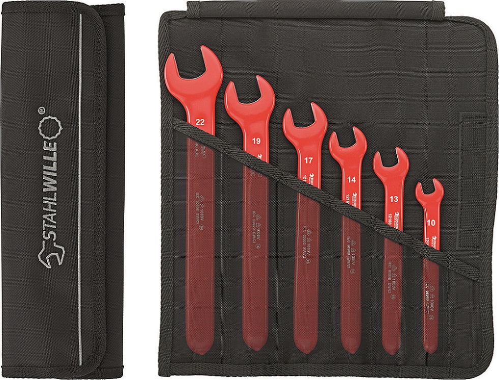 STAHLWILLE 6-Piece Spanner Set, 14, 22, 19, 10, 17, 13, Chrome Steel VDE/1000V Approved