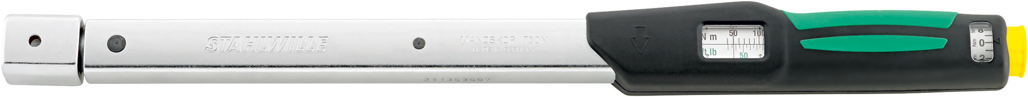 STAHLWILLE 730N/5 FIX Click Torque Wrench, 10 to 50 Nm, 9 x 12 mm Drive, Rectangular Drive, 330mm Overall