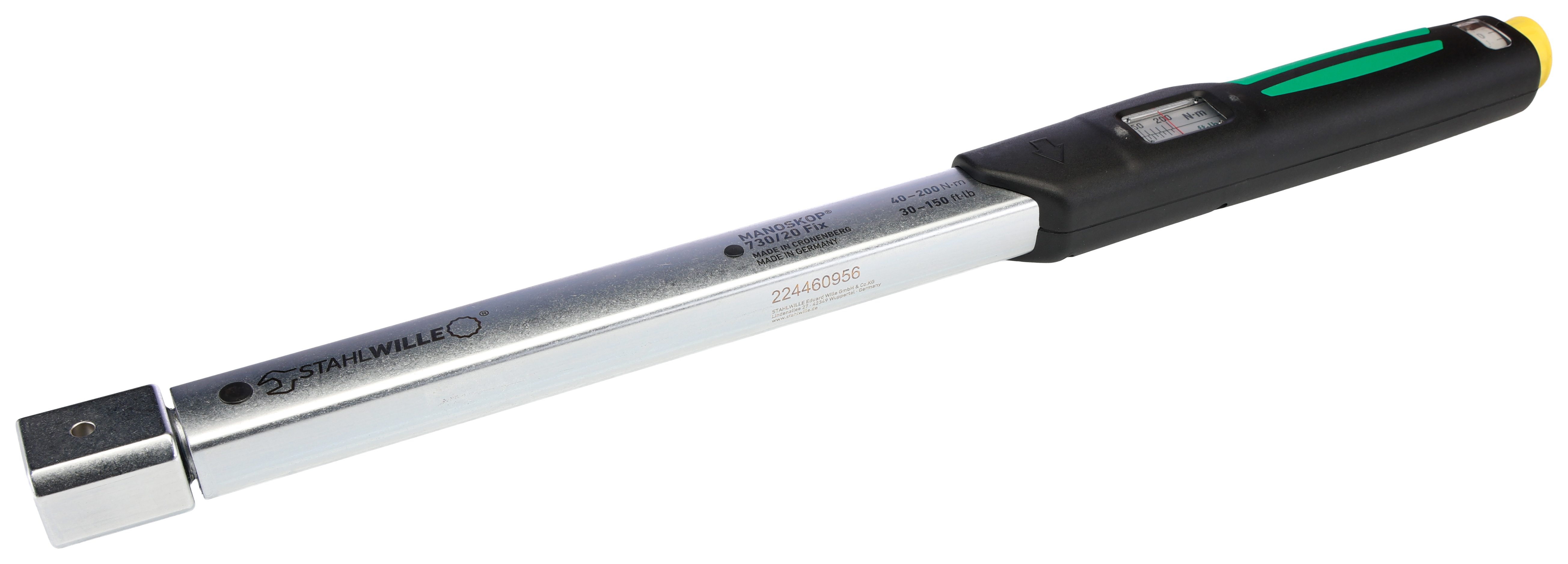96503020 STAHLWILLE 730N/20 FIX Click Torque Wrench, 40 To 200 Nm, 14x18 mm mm Drive, Rectangular Drive, 467mm Overall