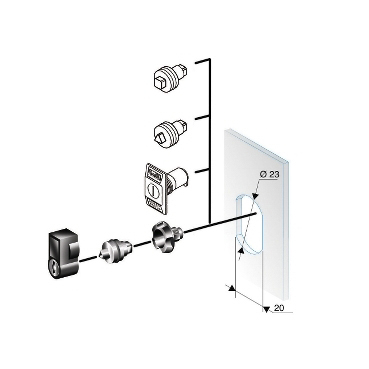 nsytt8crn Schneider Electric Locking Handle, L-Handle