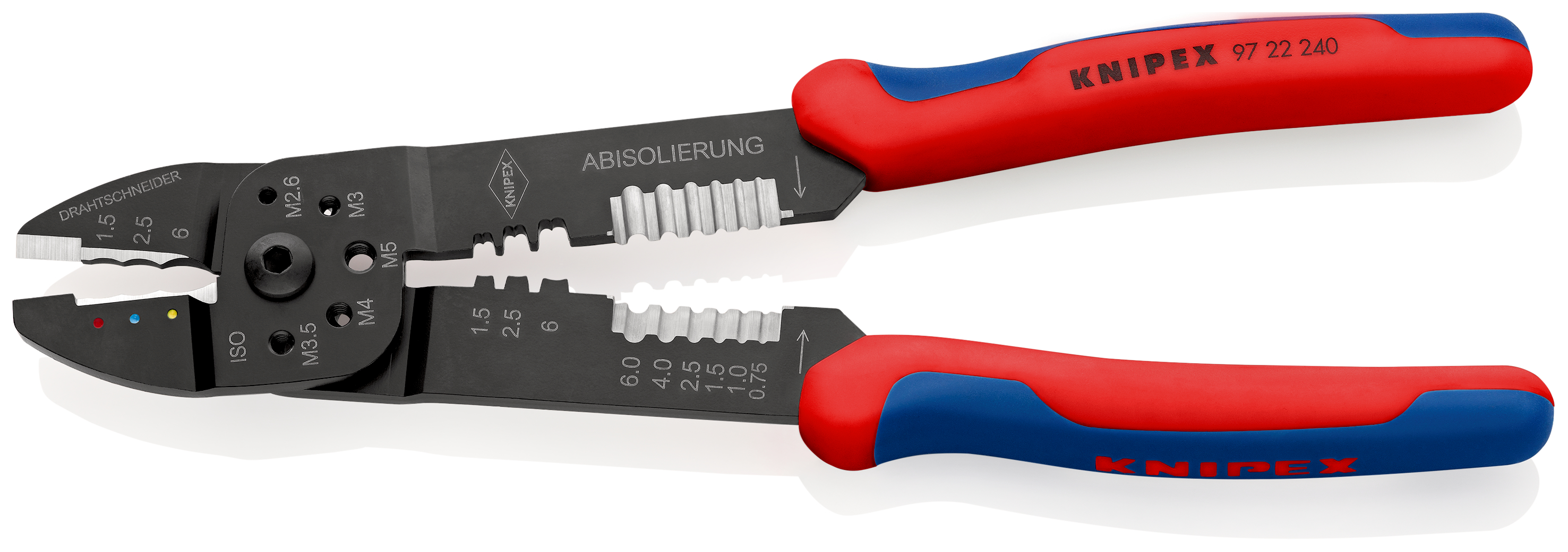 97-22-240 Knipex 97 M 2.6 / M 3 / M 3.5 / M 4 and M 5 Crimp Tool for Insulated Terminals