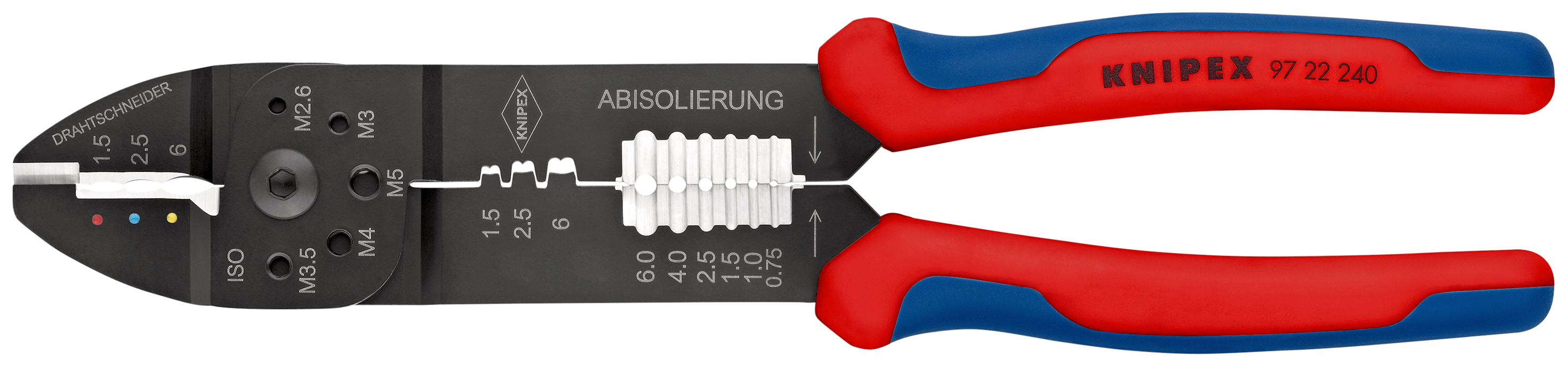97-22-240 Knipex 97 M 2.6 / M 3 / M 3.5 / M 4 and M 5 Crimp Tool for Insulated Terminals