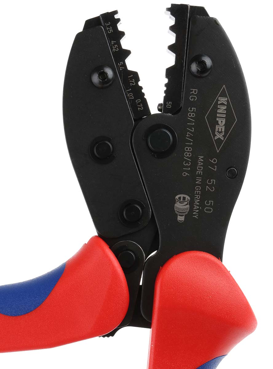 97-52-50 Knipex PreciForce 1.5 mm Crimp Tool Crimp Tool for TNC Connectors, BNC Connectors