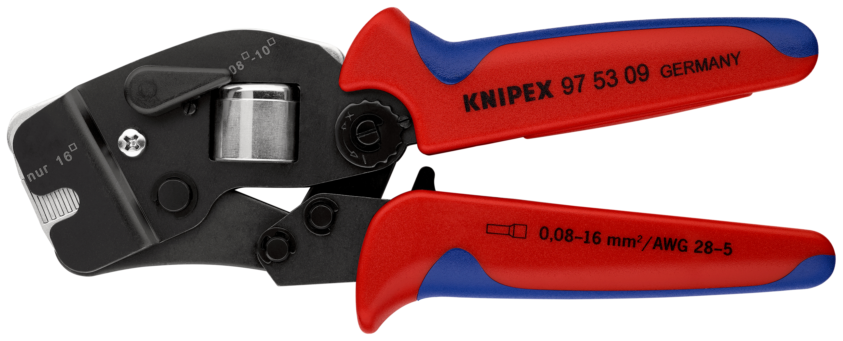 Knipex 97 53 09 0.08 - 10.0 and 16.0 mm² Crimp Tool Crimp Tool for Bootlace Ferrule