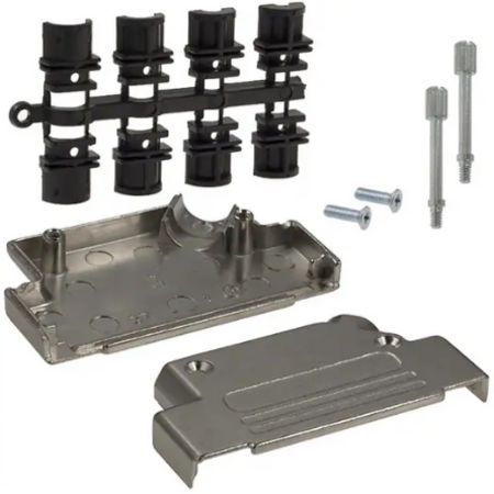 Norcomp 971 Series Zinc Straight D-Sub Backshell, 37 Way Strain Relief
