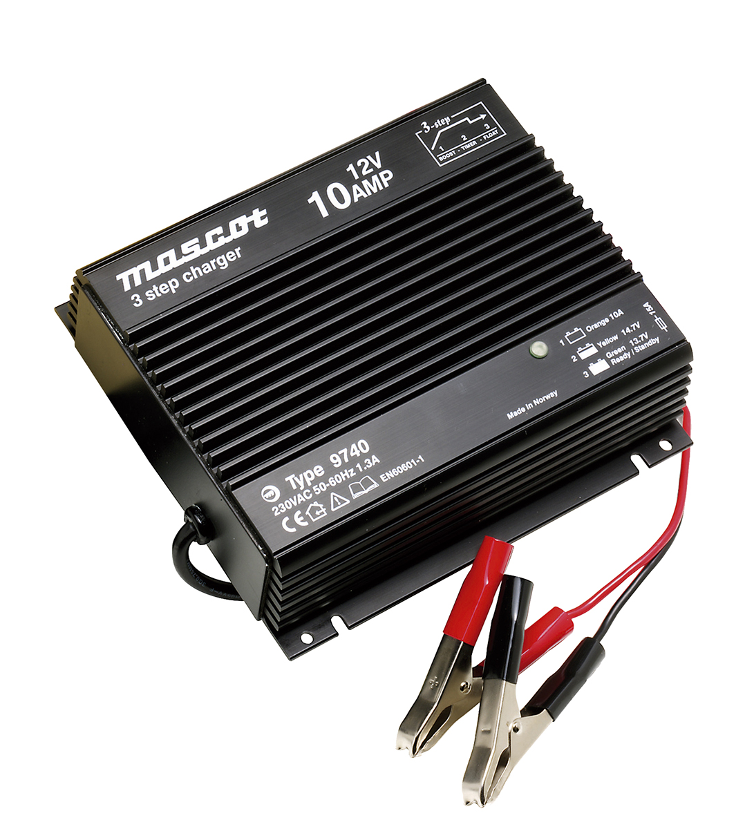 Mascot 9740 Battery Charger For 12V, Lead Acid 10 A with UK plug Switch Mode Power Supply
