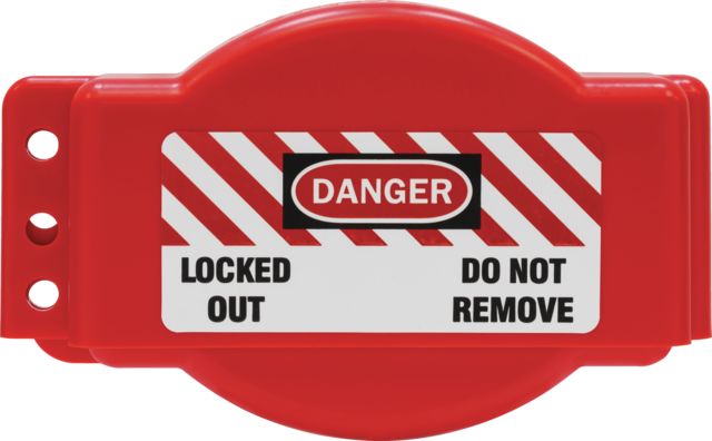 ABUS Red 3-Lock Valve Lockout Plastic Gate Valve Lockout, 165 mm