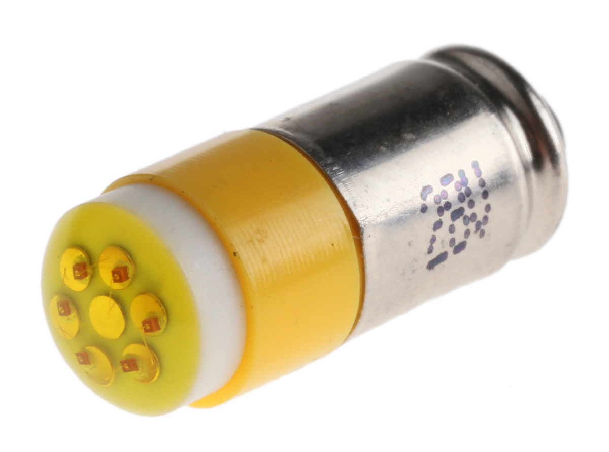 RS PRO Yellow LED Indicator Lamp, 28V dc, Midget Groove Base, 6mm Diameter, 45mcd