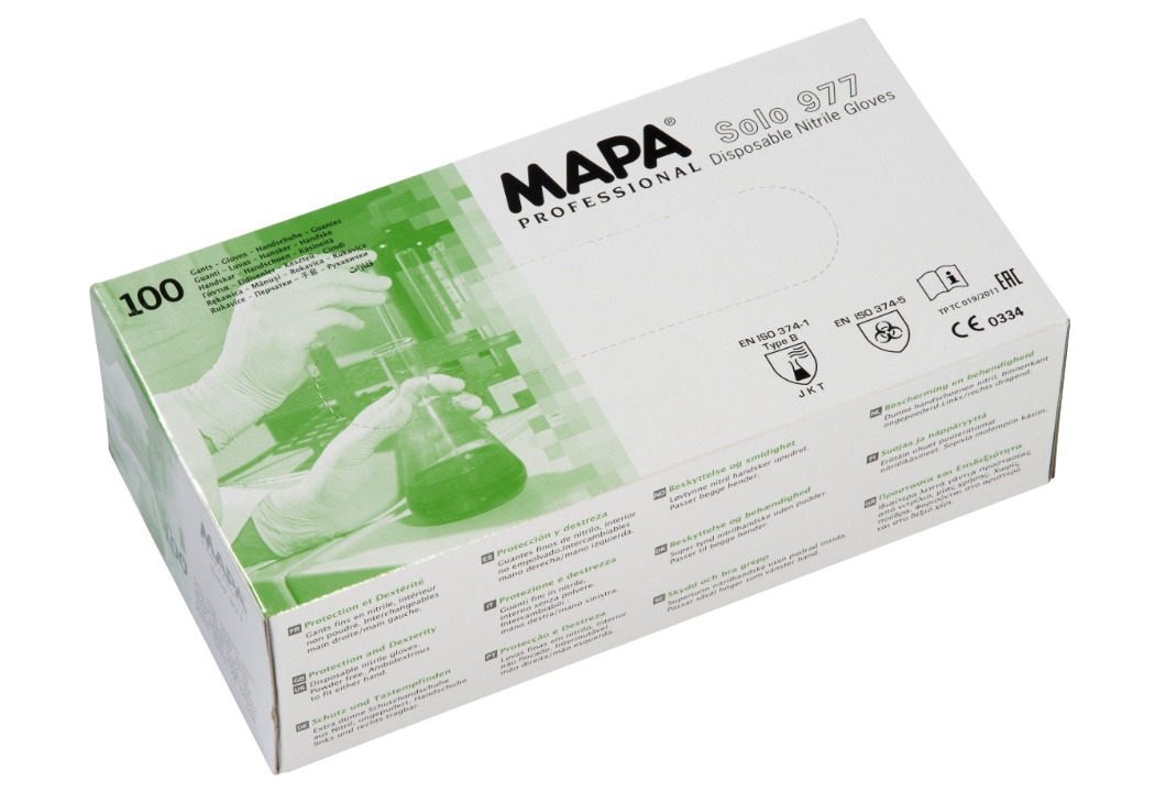 977 Mapa Solo  Green Nitrile Glove, Size 10, Nitrile Coating