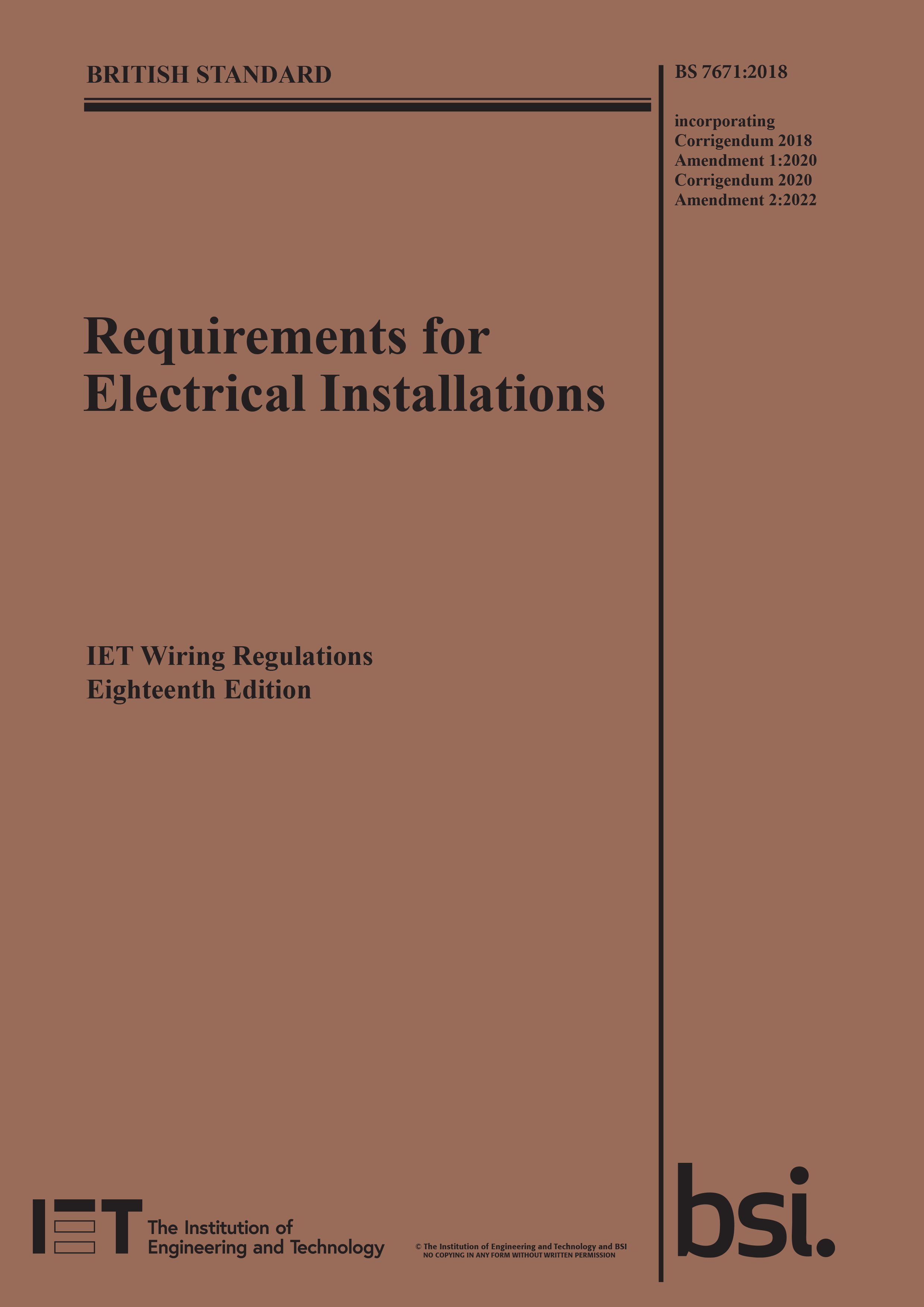 IET IET Wiring Regulations, Requirements for Electrical Installations, 18th edition by The Institution of Engineering