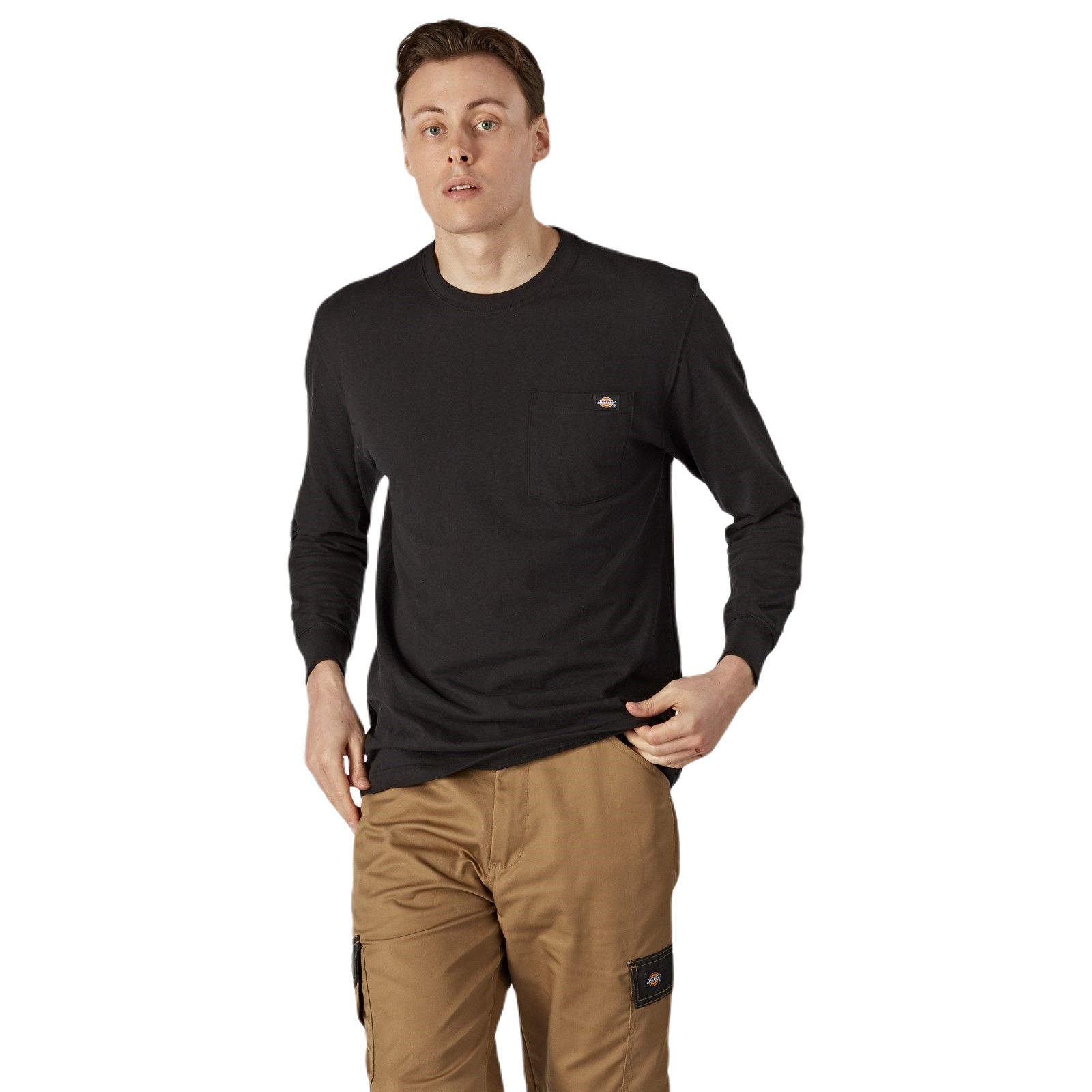 Dickies Black Cotton Long Sleeve T-Shirt, UK- M, EUR- M