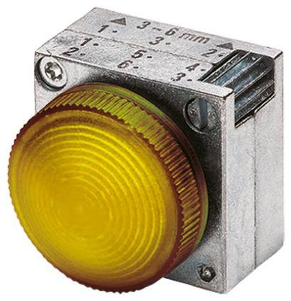 Siemens 3SB3 Series, Yellow Pilot Light Head, 22mm Cutout