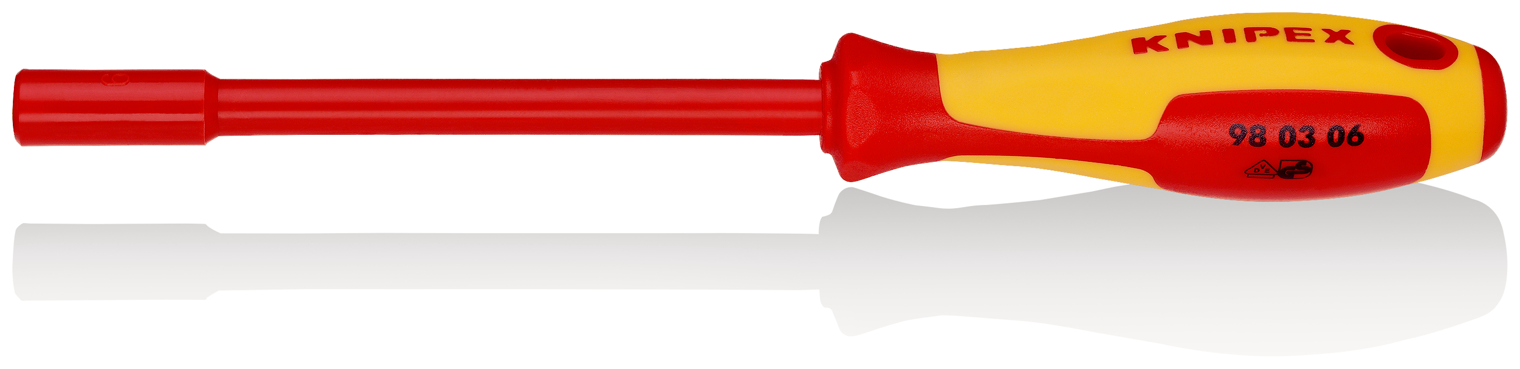 Knipex Hexagonal Nut Driver, 6 mm Tip VDE/1000V Approved, 125 mm Blade, 232 mm Overall