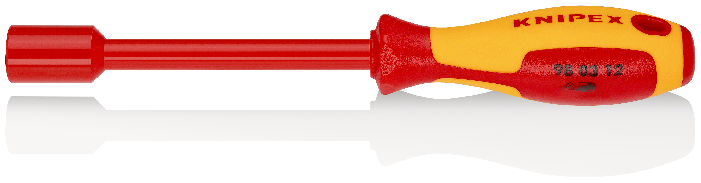 Knipex Hexagonal Nut Driver, 12 mm Tip VDE/1000V Approved, 125 mm Blade, 237 mm Overall