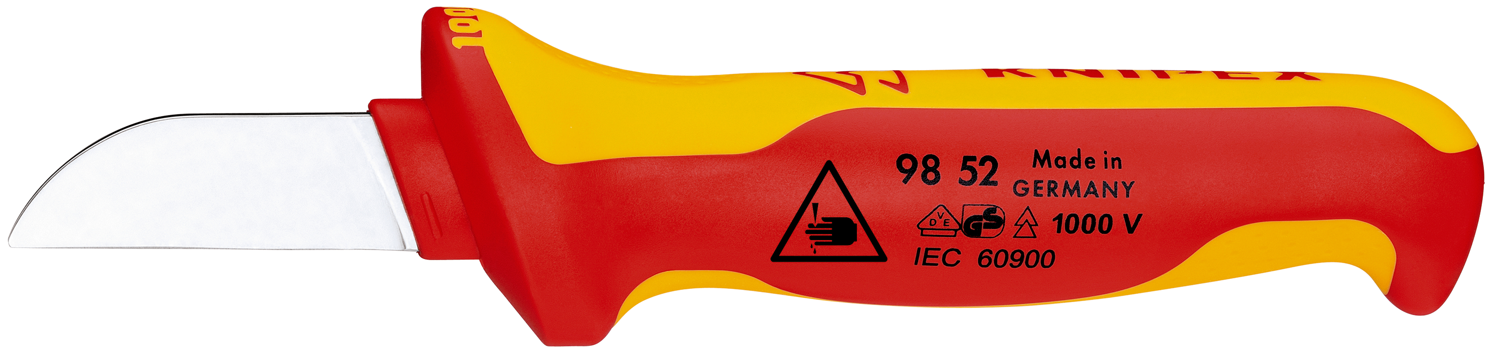 Knipex Cable Knife Insulating Multi-Component Handle VDE/1000V Approved, 190mm Overall, 50 mm Blade Steel
