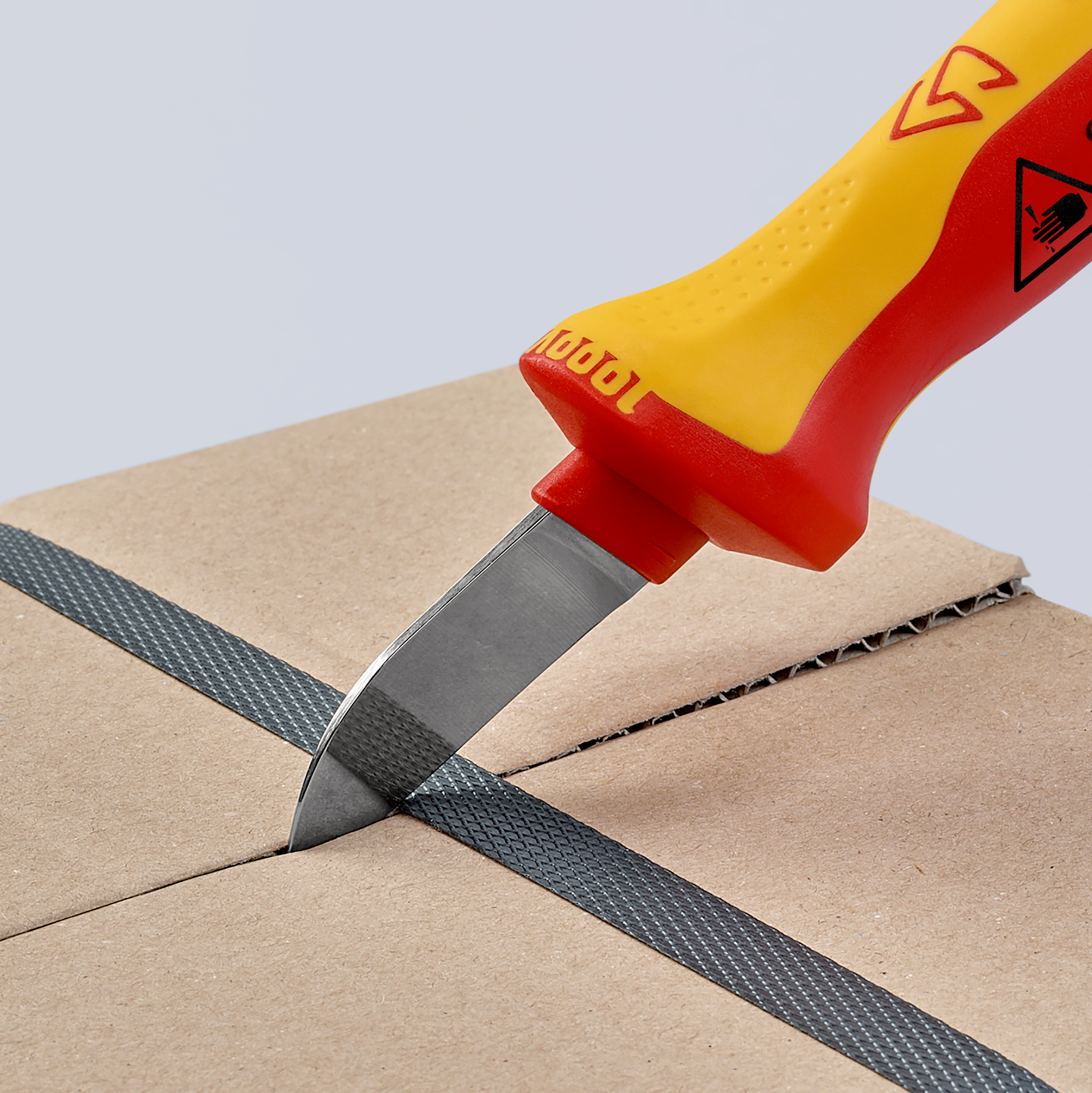 98-52 Knipex Cable Knife Insulating Multi-Component Handle VDE/1000V Approved, 190mm Overall, 50 mm Blade Steel