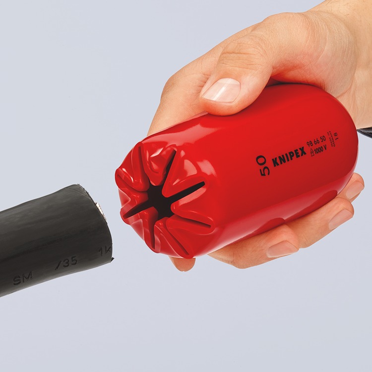 98-66-50 Knipex 135 mm Red, Black Cable Cover in Plastic, 50 mm ID