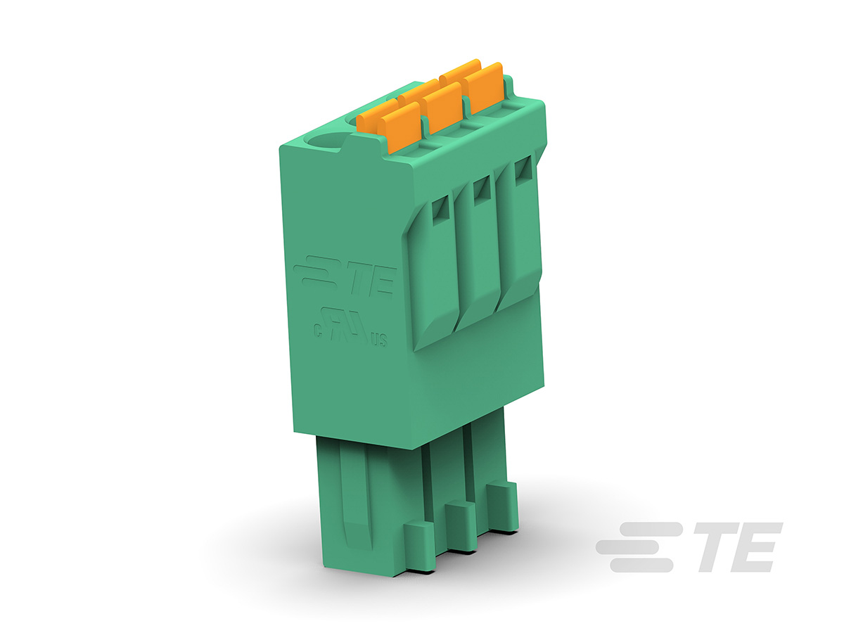 TE Connectivity Pluggable Terminal Block, 6-Contact, 3.5 mm Pitch, 1-Row