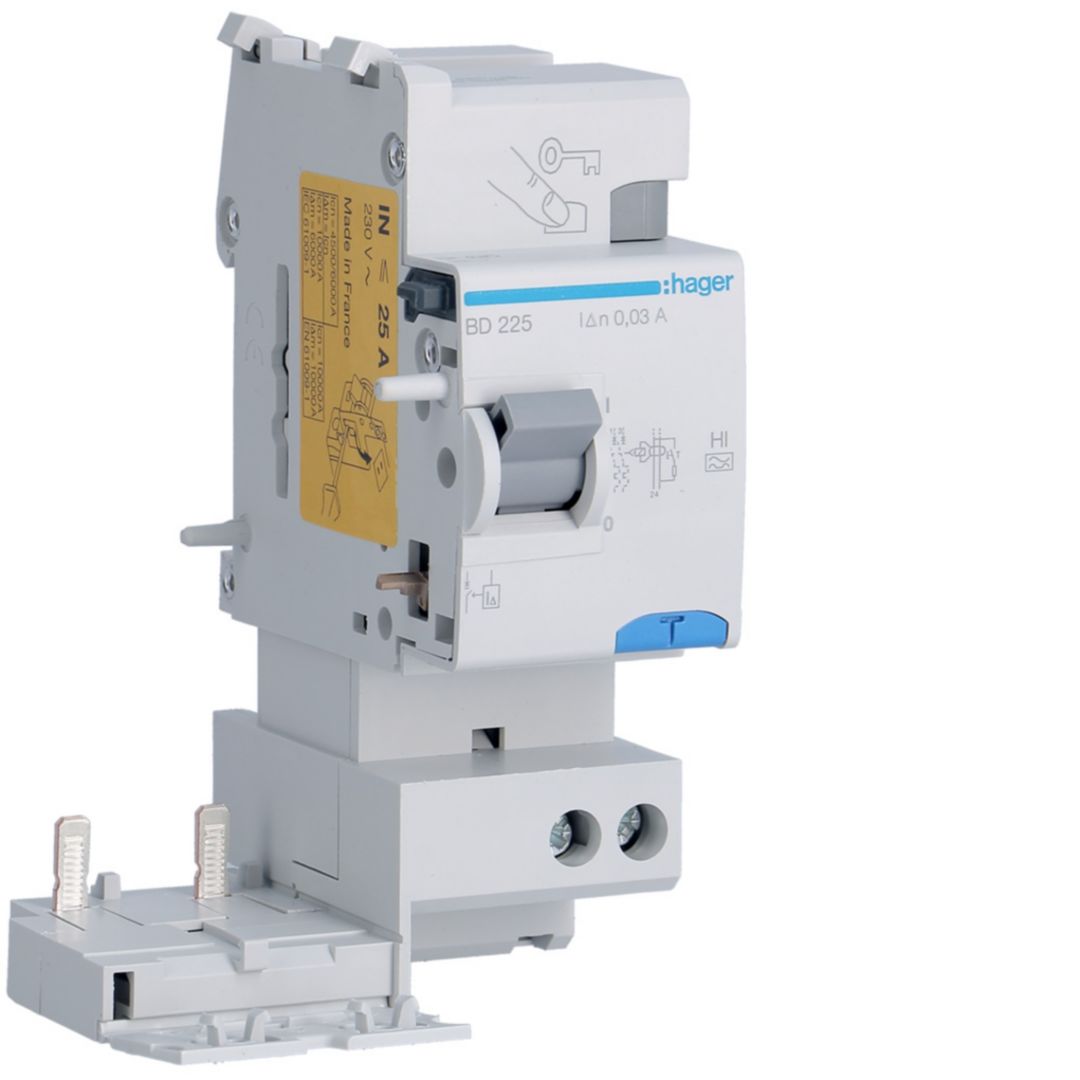 Hager BD Series RCCB, 25A, 2 Pole, 30mA, Type A-HI, 230V