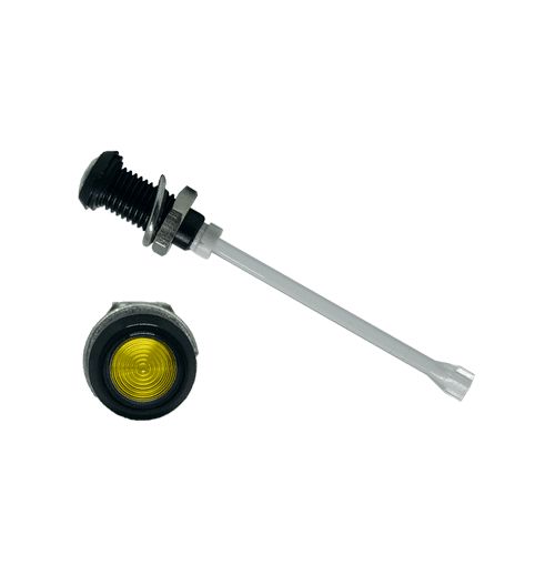 RHD-1140-F9PZY67PR Bivar, Panel Mount Vertical LED Light Pipe, Yellow Round Lens