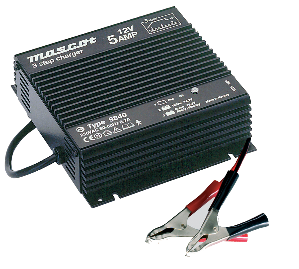Mascot 9840 Battery Charger For 12V, Lead Acid 5 A with UK plug