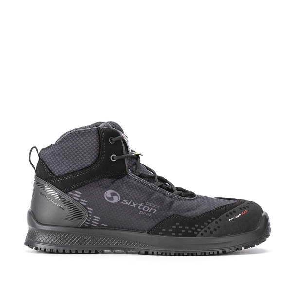 Sixton AUCKLAND HIGH Black Aluminium Toe Capped Unisex Ankle Boot 9, EU 43 IEC EN 61340 5 1:2016