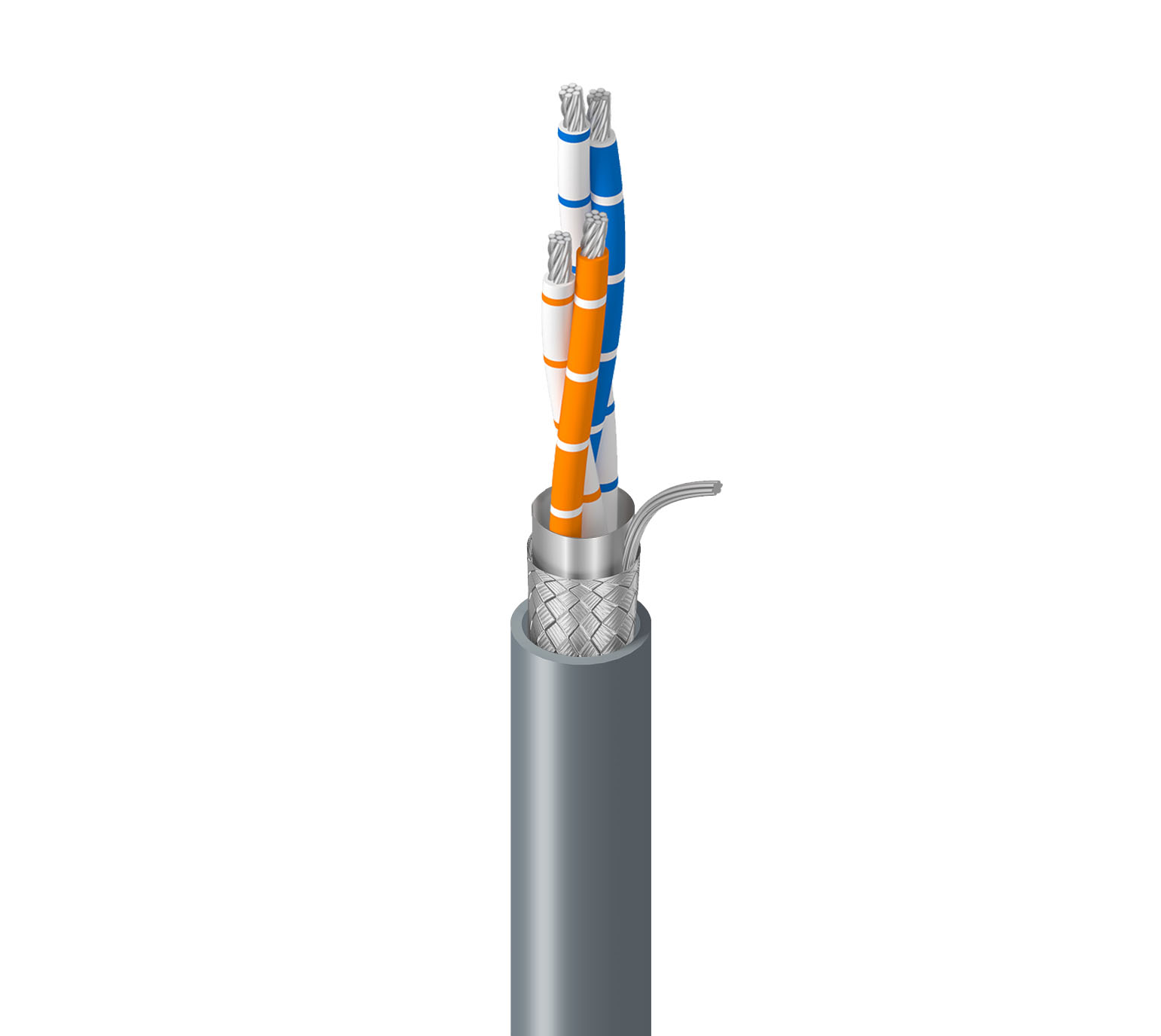 Belden 9842NH Series Control Cable, 2 Pairs, 1000 m, Chrome Sheath Low Smoke Zero Halogen