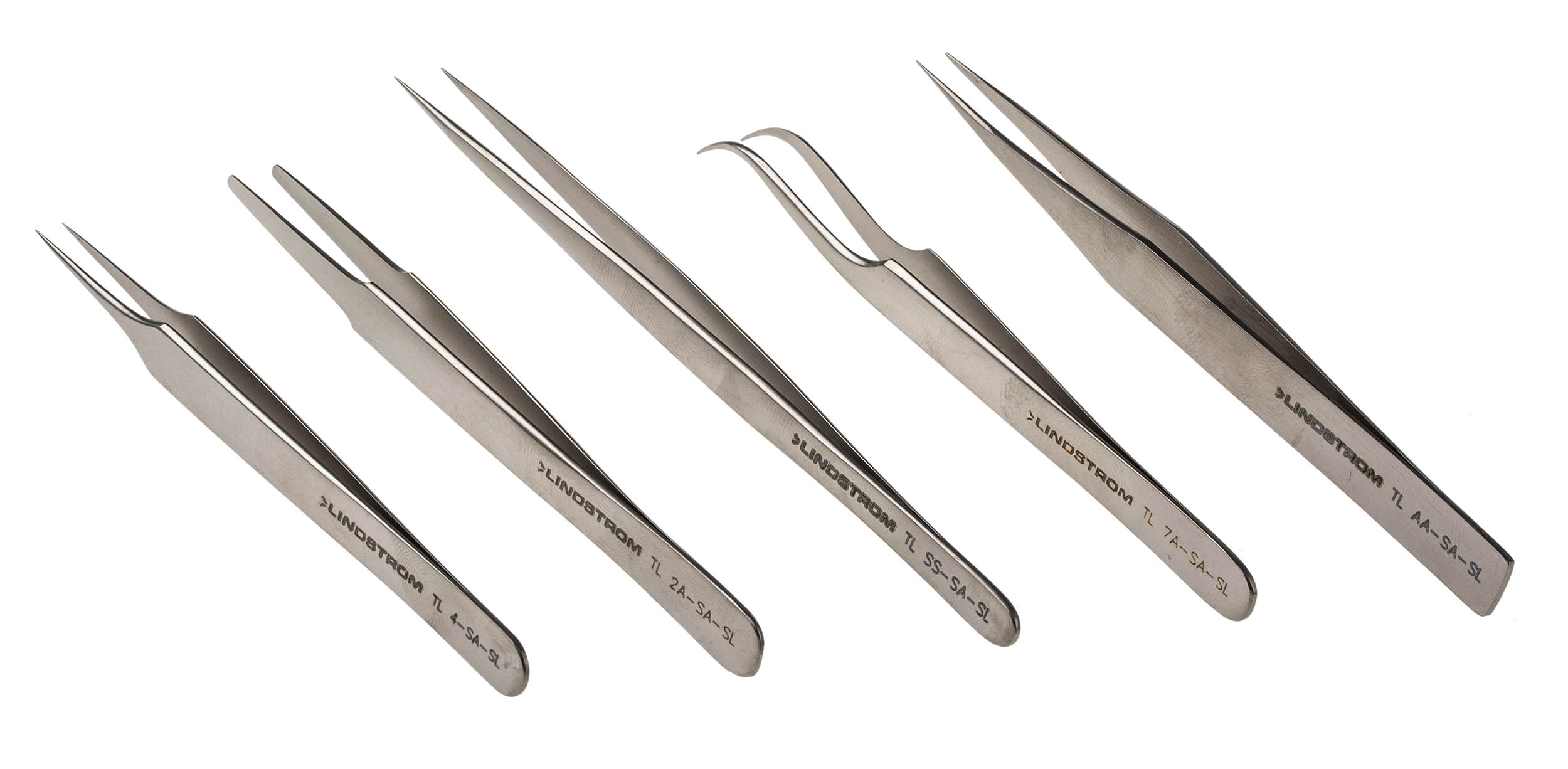Lindstrom Stainless Steel Pointed ESD Safe Tweezer Set
