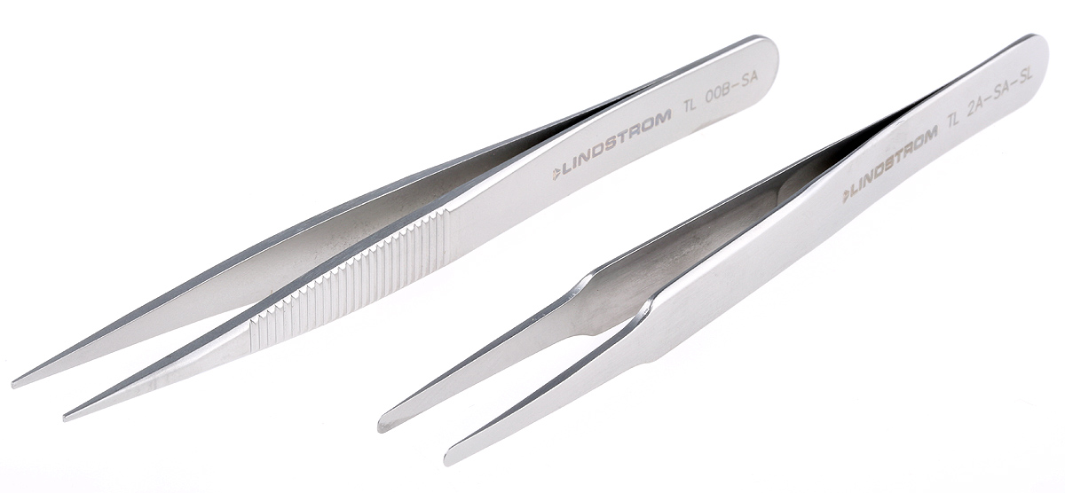 Lindstrom 115 mm Stainless Steel Pointed ESD Safe Tweezer Set