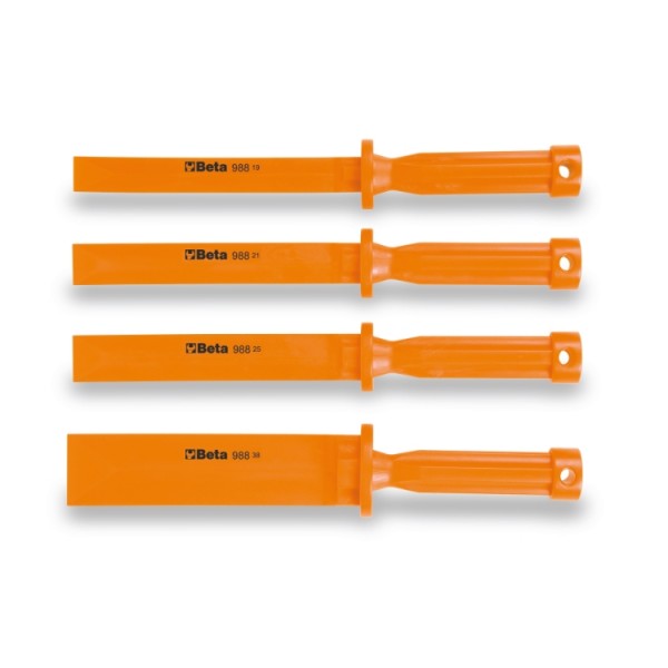 BETA 4 Piece Plastic Flat Chisel Set, 38 mm Blade Width