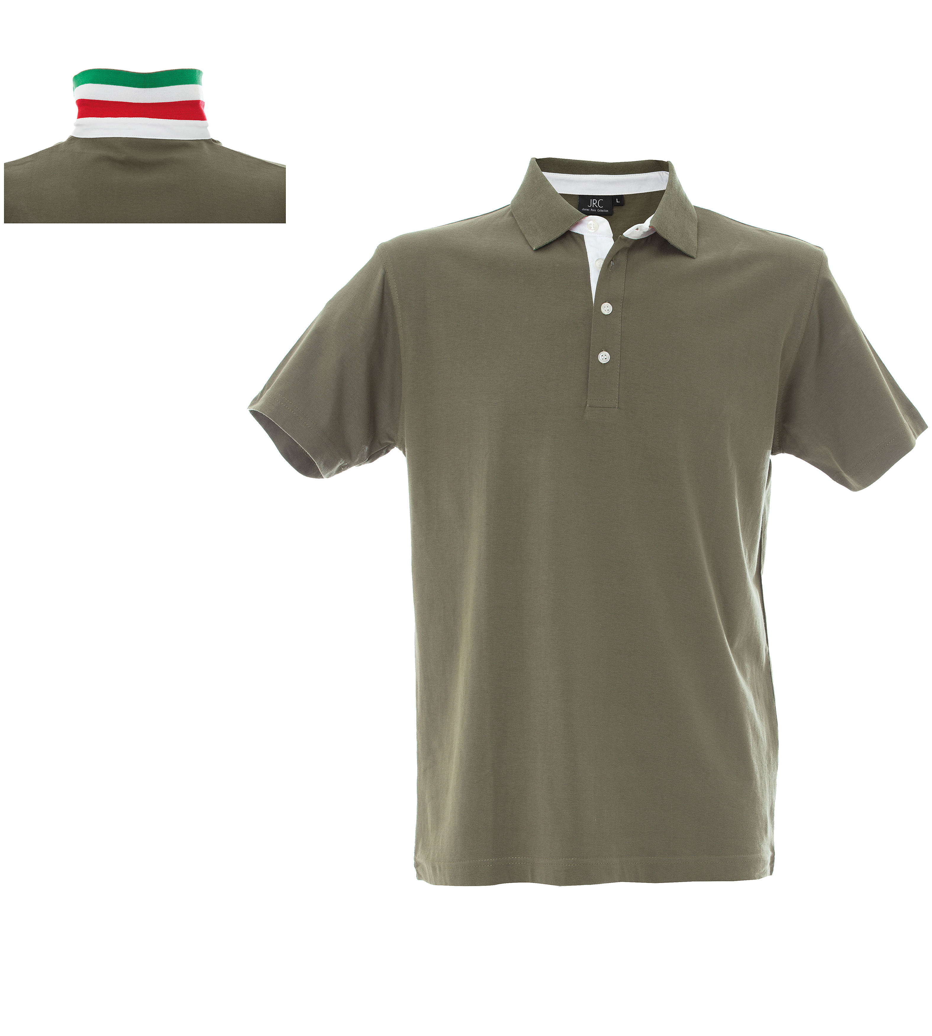 JRC 989129 Army Green 100% Cotton Polo Shirt S