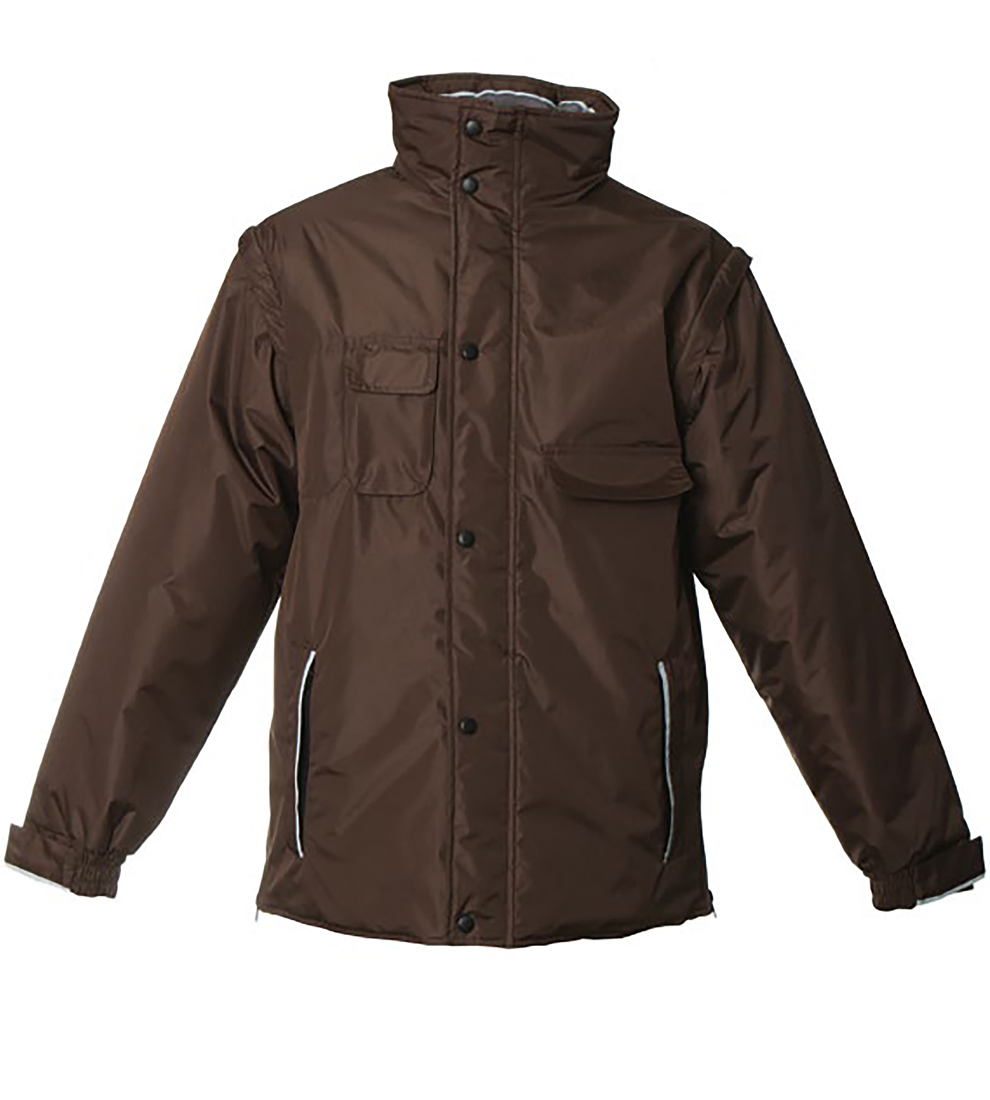 JRC 989740 1 Brown, Waterproof Jacket Snap Buttons, Velcro, Zip, S 1 EA