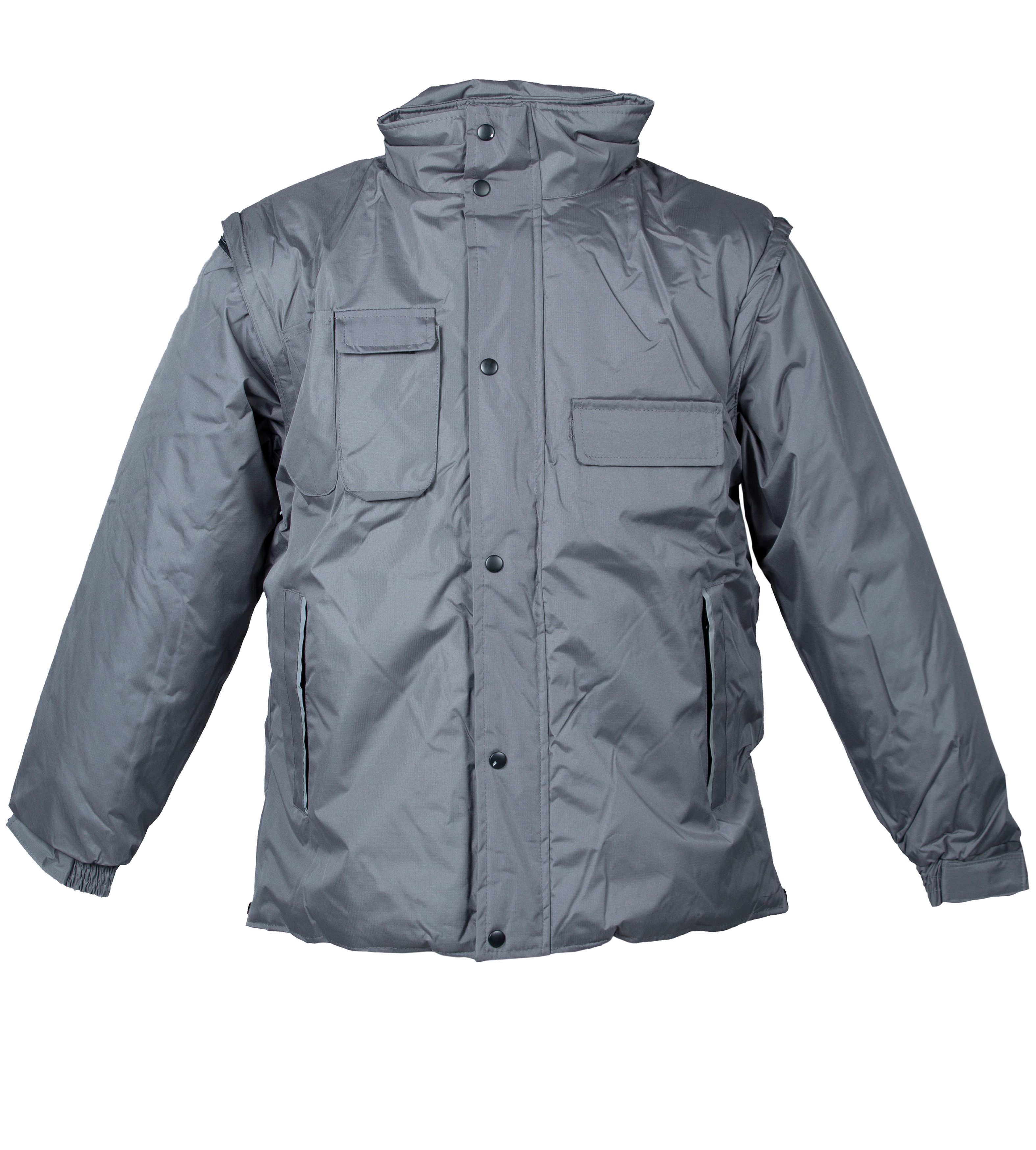 JRC 989741 1 Grey, Waterproof Jacket Zip, Velcro, Button, XL 1 EA