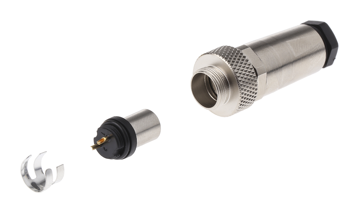 binder Circular Connector, 2 Contacts, Cable, M9 Connector, Plug, Male, IP67, 712 Series