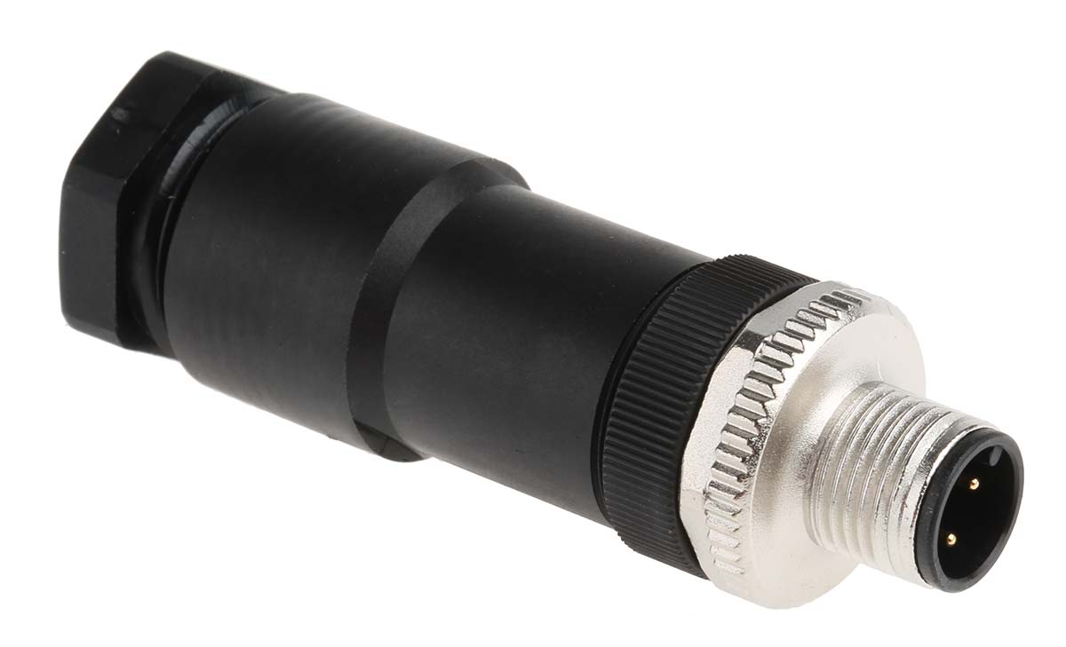 binder Circular Connector, 4 Contacts, Cable, M12 Connector, Plug, Male, IP67, 713 Series