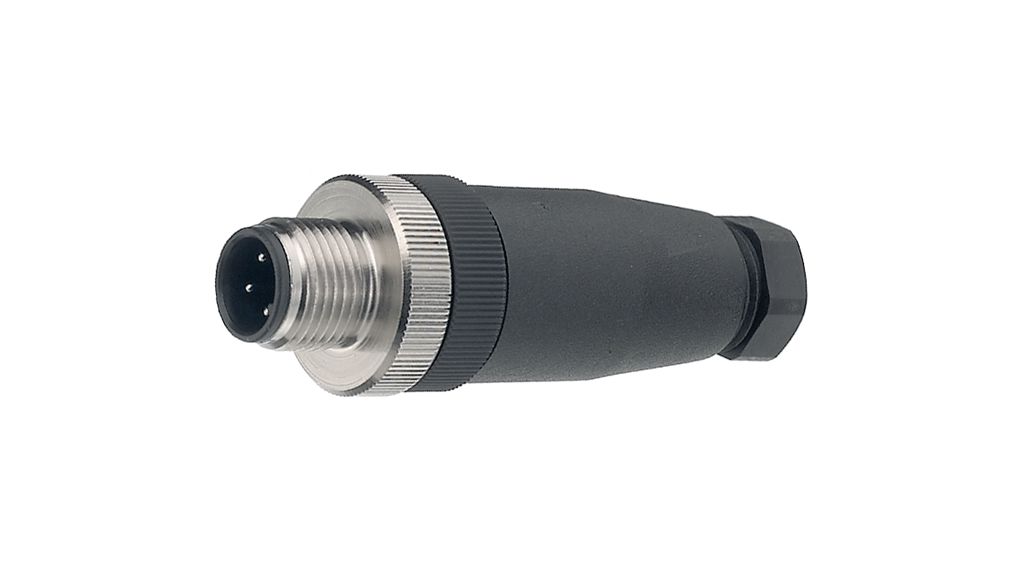 binder Industrial Circular Connector, 4 Contacts, Cable, M12 Connector, Plug, Male, IP67, 713 Series