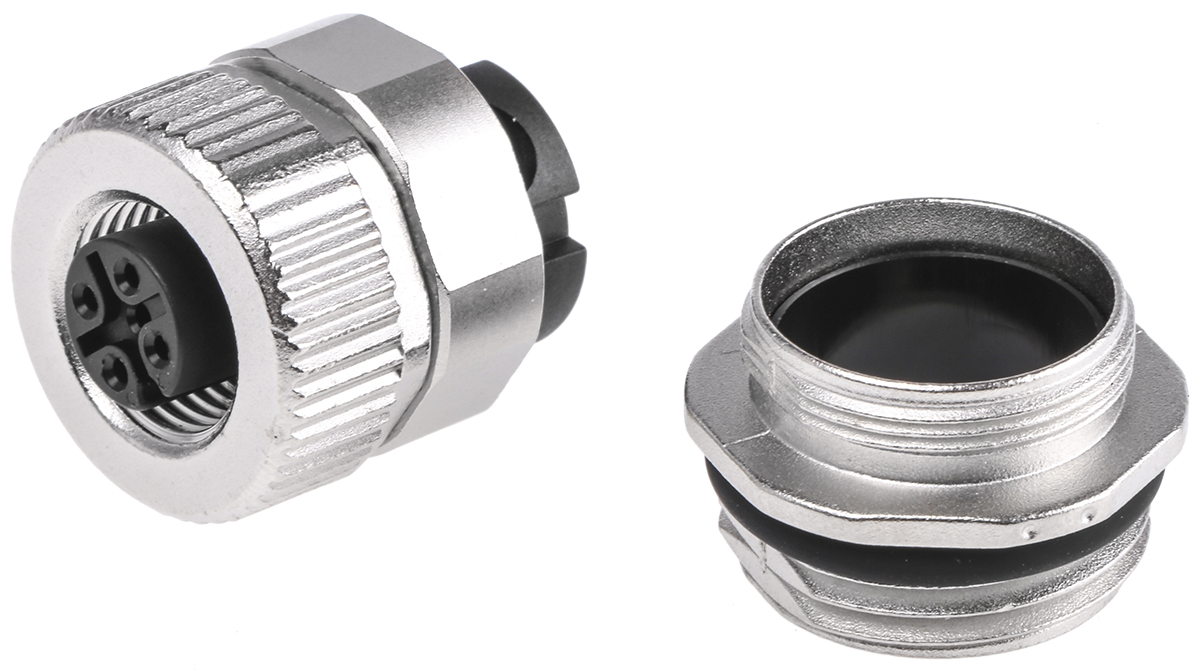 binder Circular Connector, 4 Contacts, Cable, M12 Connector, Plug, Male, IP67, 763 Series