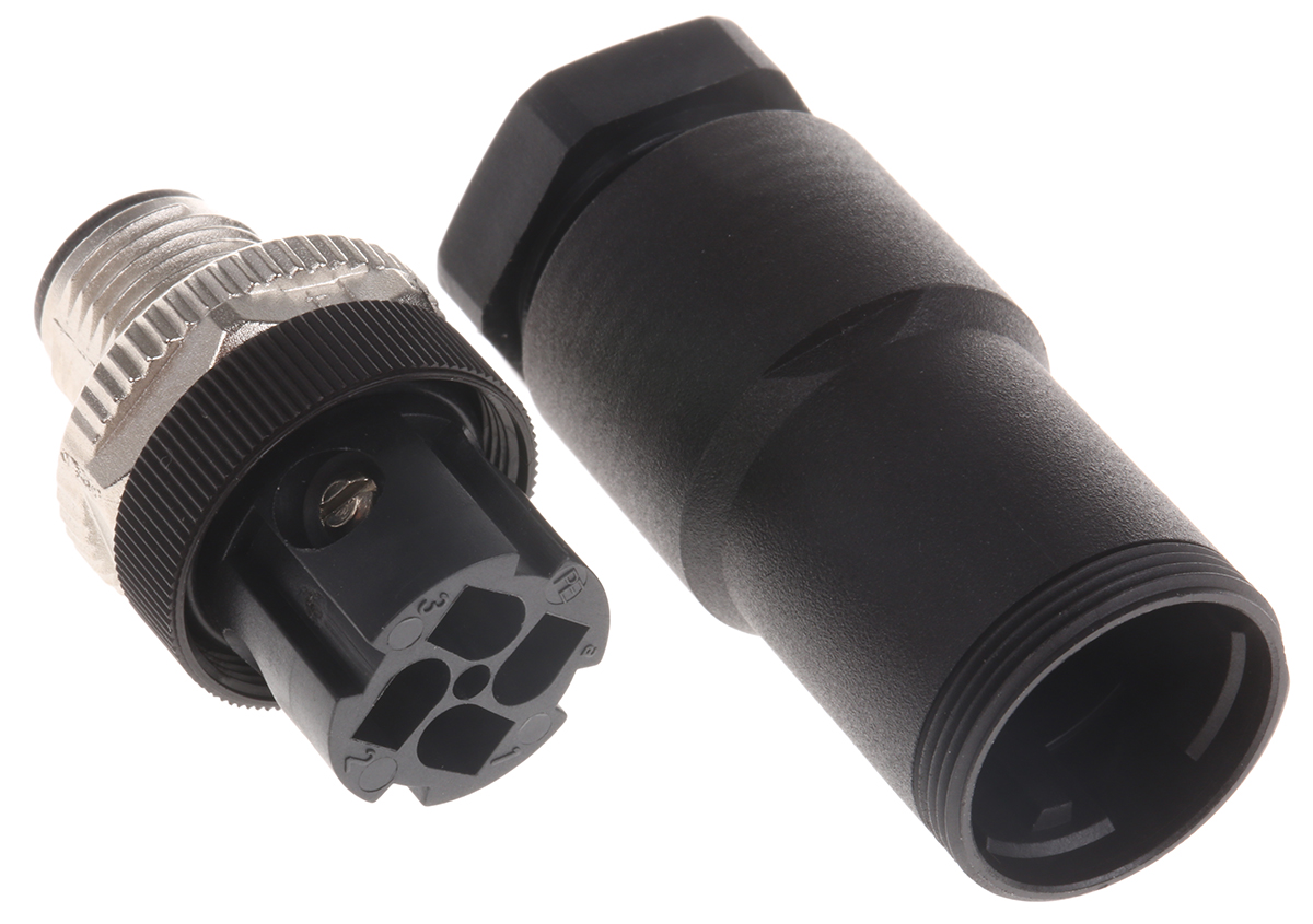 99-0689-19-04 binder Circular Connector, 4 Contacts, Cable, M12 Connector, Plug, Male, IP67, 814 Series