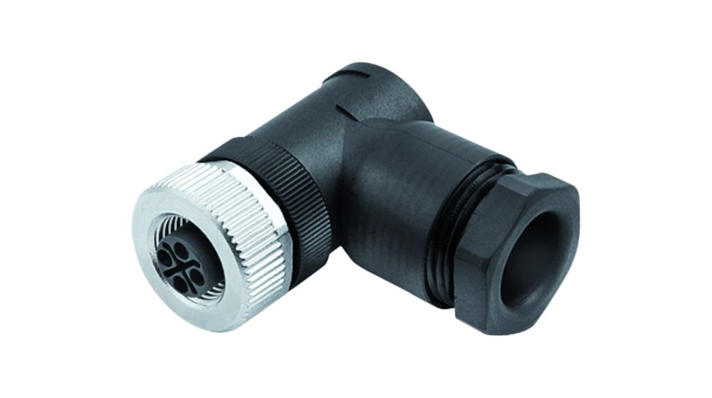 binder Socket, 3 Contacts, Cable, M12 Connector, Socket, Female, IP67, 814 Series
