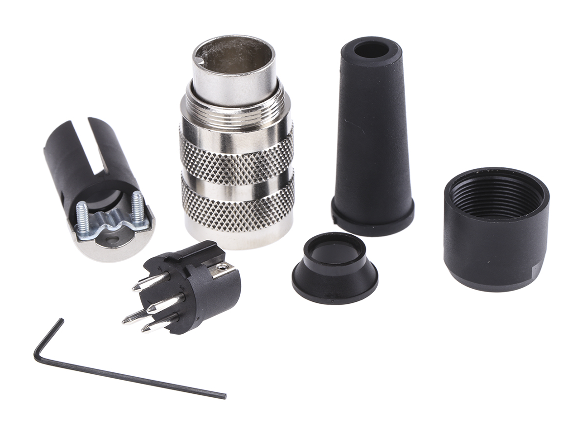 binder Circular Connector, 4 Contacts, Cable, M16 Connector, Plug, Male, IP40, 581 Series