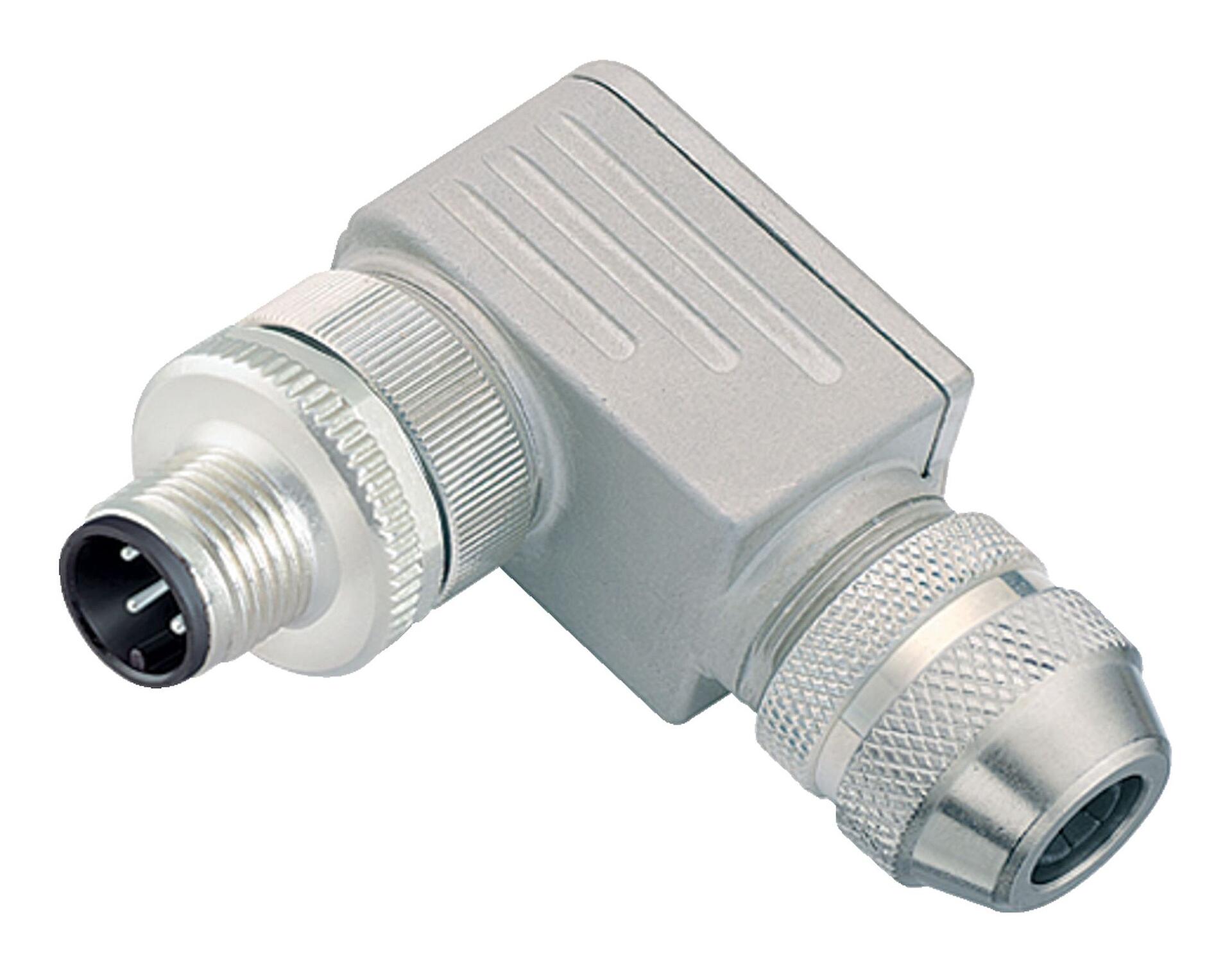 binder Connector, 4 Contacts, Cable, Plug, Male, IP67, 825 Series