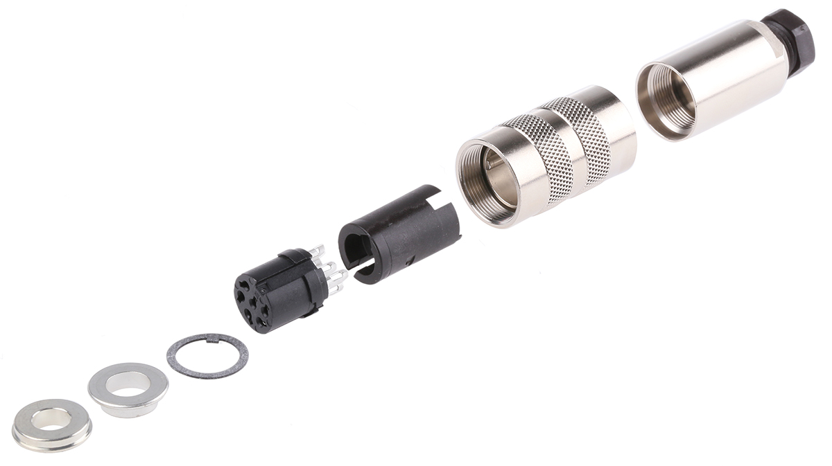 binder Circular Connector, 6 Contacts, Cable, Miniature Connector, Socket, Female, IP67, 423 Series