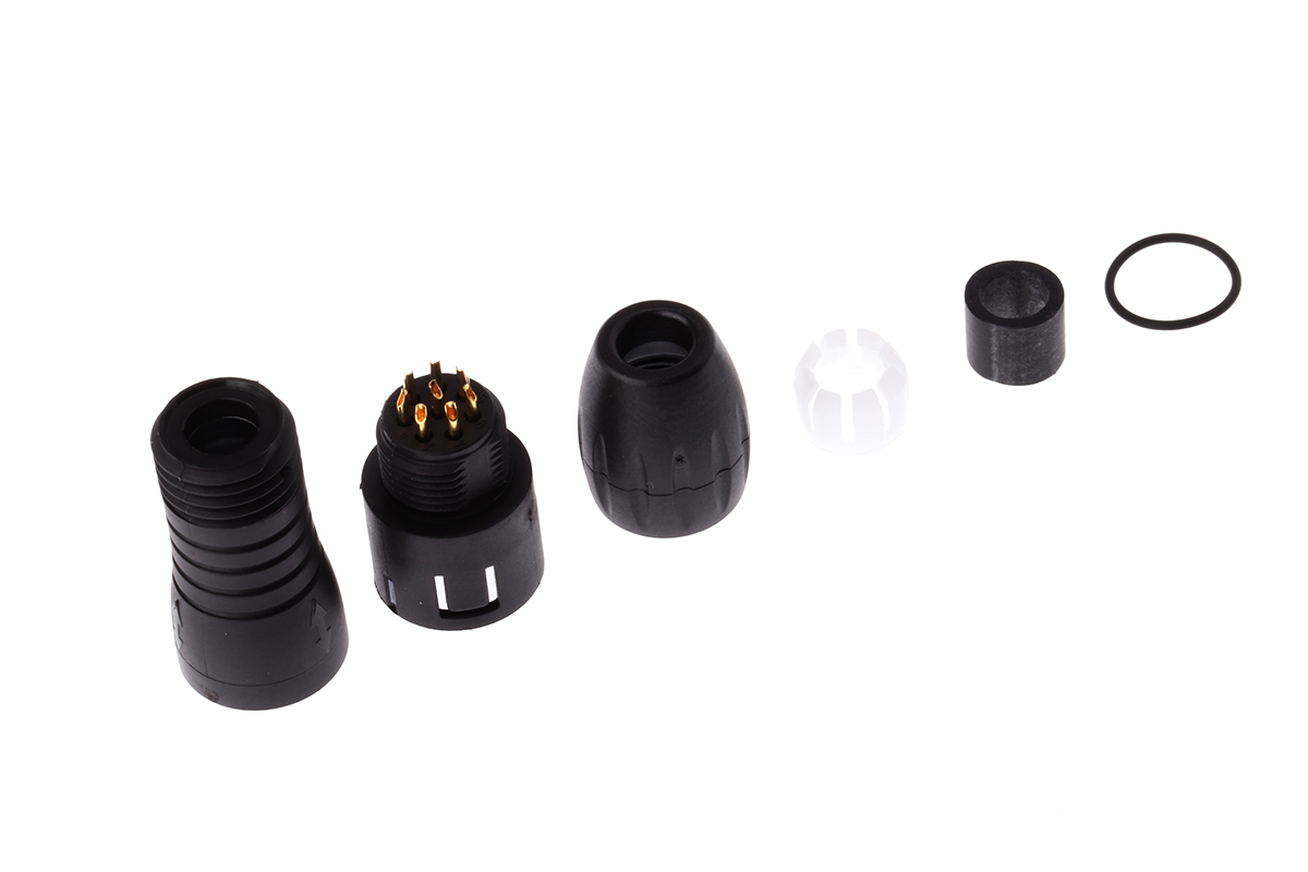 binder Circular Connector, 8 Contacts, Cable, Miniature Connector, Socket, Male, IP67, 720 Series