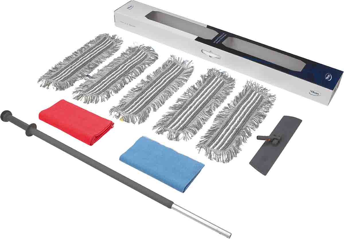 Vikan Starter Kit Restaurant Grey Mop & Handle