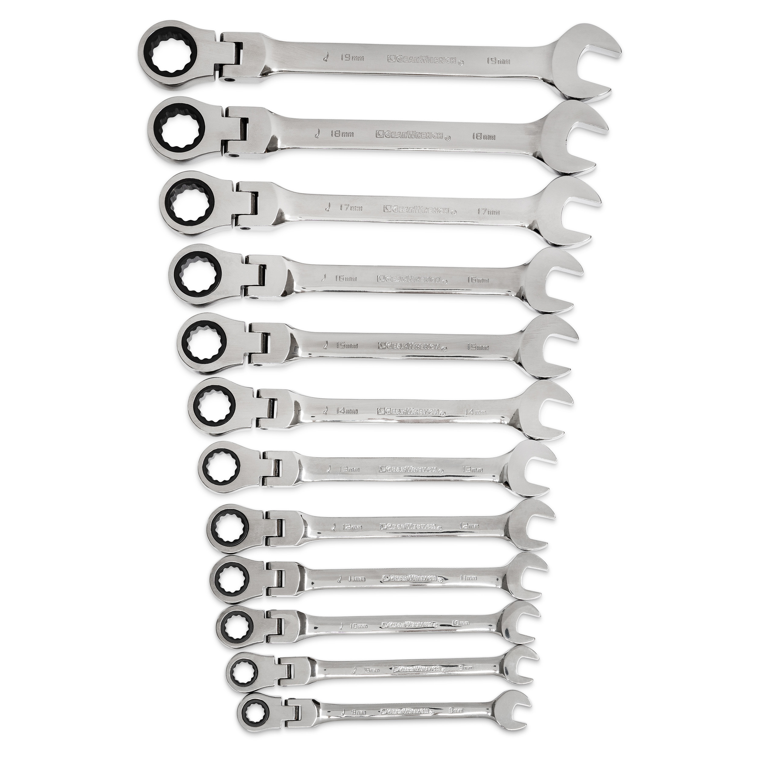 GearWrench 12-Piece Spanner Set, 8 to 19 mm, Carbon Steel
